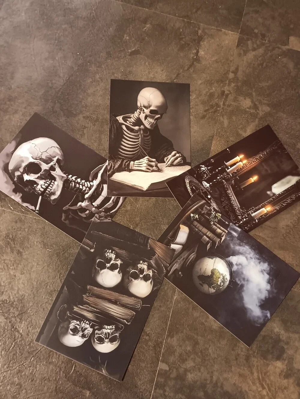 Dark Gothic Postcard Set Of 5, Academia Art Print Correspondence Notes 4x6